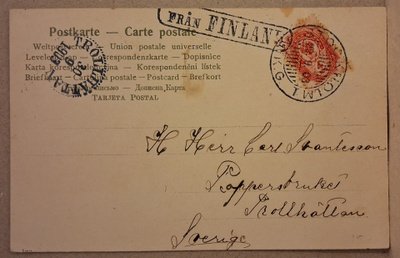 Ve: 4kop kortti Ruotsiin Stockholm + Från Finland (1183)