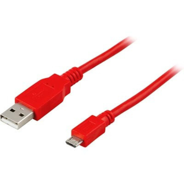 Deltaco USB 2.0 kaapeli A uros - Micro B uros, 1m, pun. UUSI