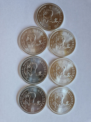 7 kpl Krugerrand 1 oz hopekolikoita