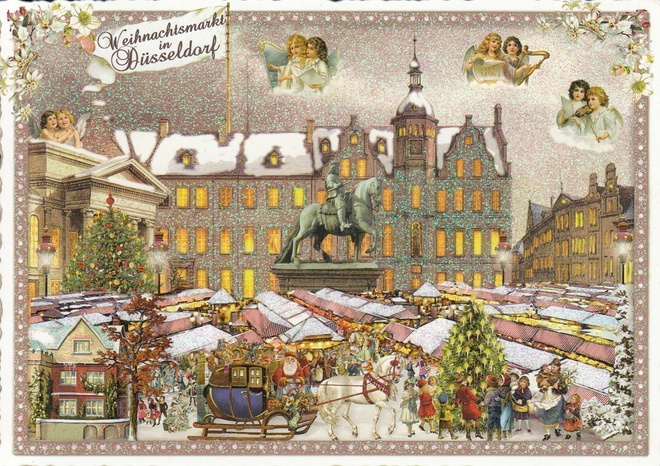 Düsseldorf joulutori (Tausendschön-kortti)