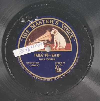 Savikiekko 1929 - Nils Ekman - His Master's Voice A.L. 1023