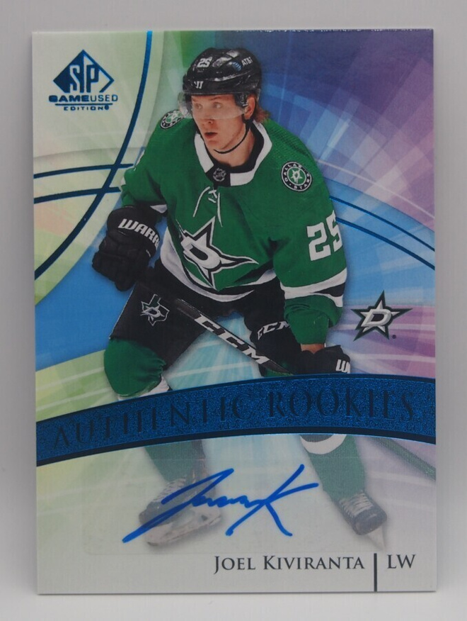 2020-21 Sp game used Blue autographs Joel Kiviranta