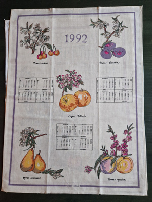 Kalenteripyyhe vuodelta 1992