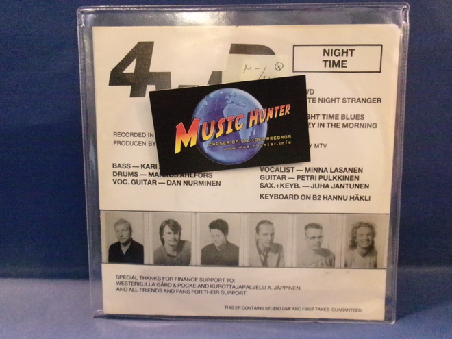 4WD - NIGHT TIME M-/M- FIN -90, RED VINYL 7" EP +
