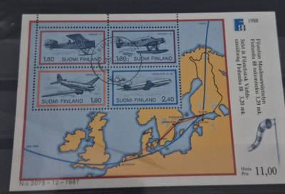 1988 FINLANDIA 88 PIENOISARKKI LEIMATTUNA, LAPE 1050-1053