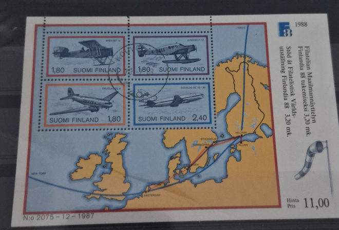 1988 FINLANDIA 88 PIENOISARKKI LEIMATTUNA, LAPE 1050-1053