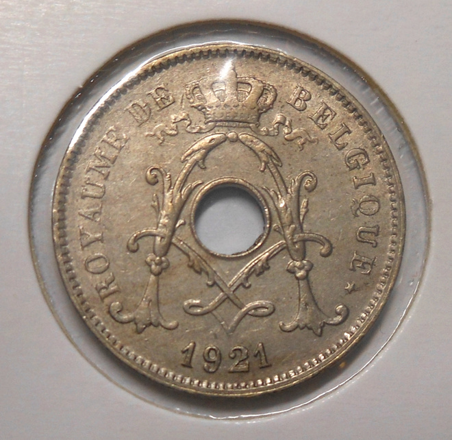 Belgium. 10 centimes 1921 "Belgique".
