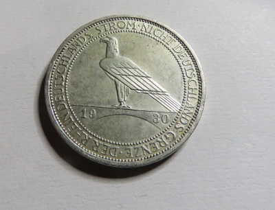 Saksa/Weimarin tasavalta 3 mark 1930A/Rhineland