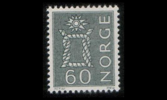 Norja 484 ** Merimiessolmu 60 öre harmaa (1962)
