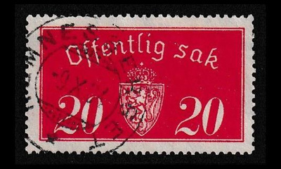 Norja 14_I o Virkamerkki 20 öre (1933)