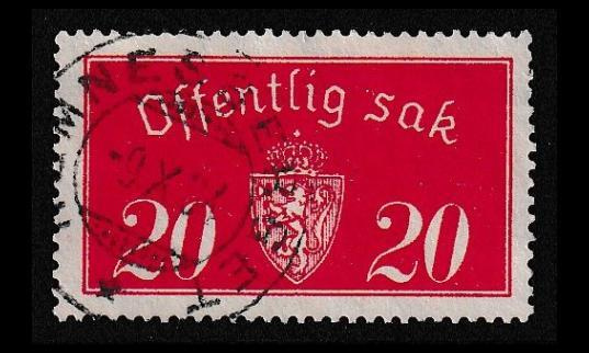 Norja 14_I o Virkamerkki 20 öre (1933)