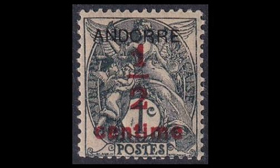 Andorra Fr 1 ** Käyttösarja ½ / 1 C (1931)