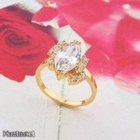 18 .. 14K Kulta Duble Timantin Kaunis Crystal .. Sormus - pikkukuva 3