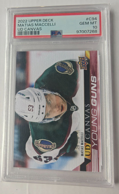 Matias Maccelli 2022-23 UD Series 1 UD Canvas PSA 10