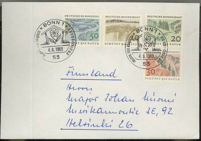 BRD Mi 591-4 FDC Suomeen