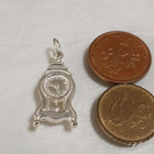 Vintage Hopea kello riipus Mantel Clock Charm Pendant - pikkukuva 2