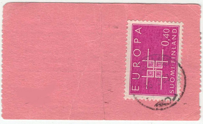 1963  Eurooppa40p  postiautoaseman säilytyskuitilla - vikaa