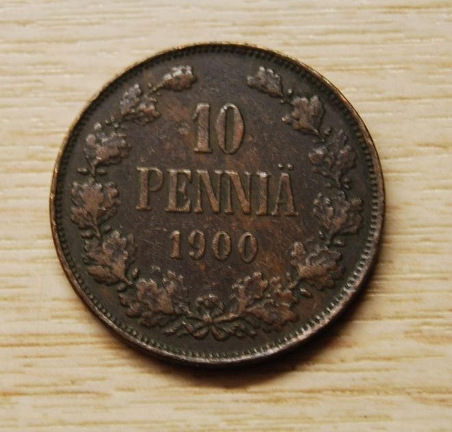 Venäjävallanaikainen 10 penniä 1900