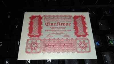 Austria Itävalta 1 Krone 1922 P73 UNC