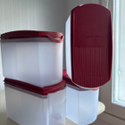 Tupperware 4 kpl säilytyspurkki 1,0 l punaisella kannella! - pikkukuva 2