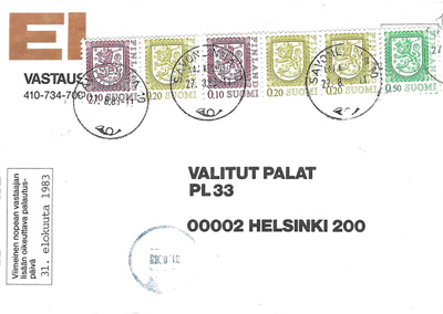 SAVONLINNA 10 27.8.83 LEIMOILLA KUORI M75 VIHKOMERKEILLÄ KUL