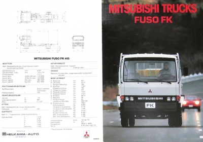 1987 Mitsubishi Fuso FK 415 kuorma-auto esite - suom
