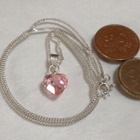Design hopea Pinkki sydän riipus ketjulla KJ 925 - pikkukuva 3