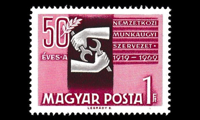 Unkari 2505 ** Työjärjestö ILO 50v (1969)