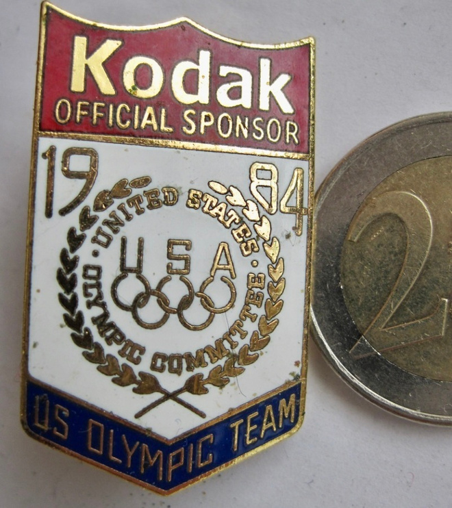 VANHA Merkki Kodak USA Olympia Joukkueen Tukija LA 1984