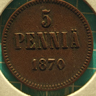 5 penniä 1870 Harvinainen variantti - pikkukuva 1