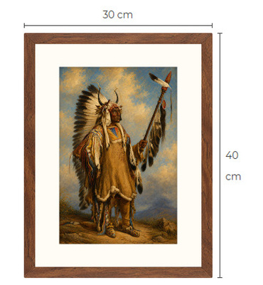 Uusi Intiaani art print kehystetty 30 cm x 40 cm