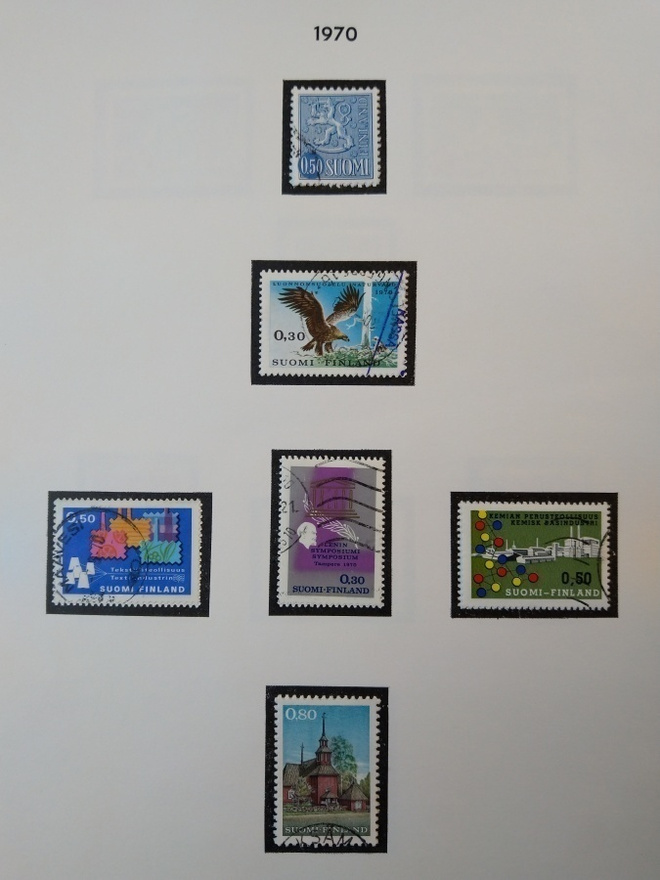 1970 Suomi postimerkki 6 kpl