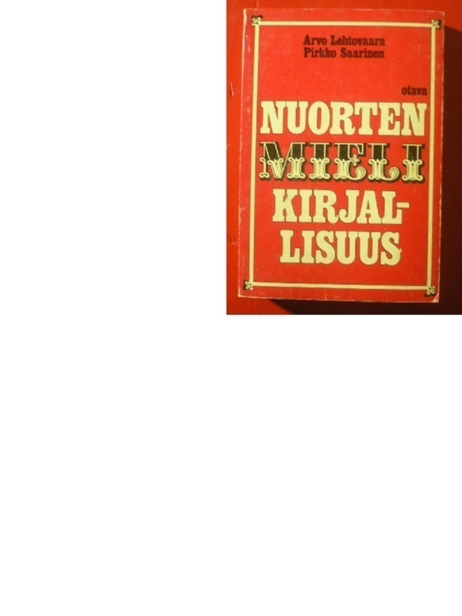 Arvo Lehtovaara Nuorten mielikirjallisuus 1.p.