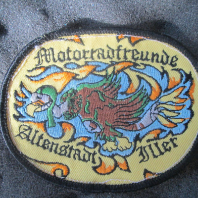 Saksa: vintage moottoripyöräkerhon kangasmerkki
