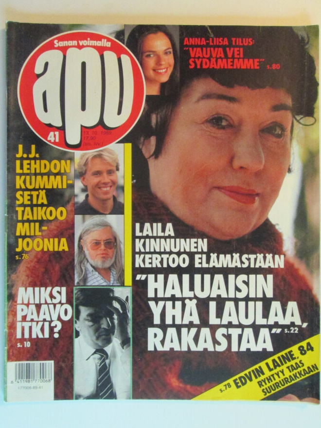 APU LEHTI 41 / 1989 VIIKKOLEHTI SISÄLLYSLUETTELOT KUVISSA