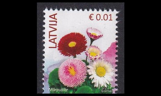 Latvia 899_IV ** Käyttösarja kukka 0.01 € -17 (2014)