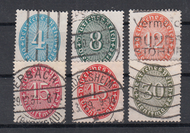 REICH 1927-1931 Dienstmarken