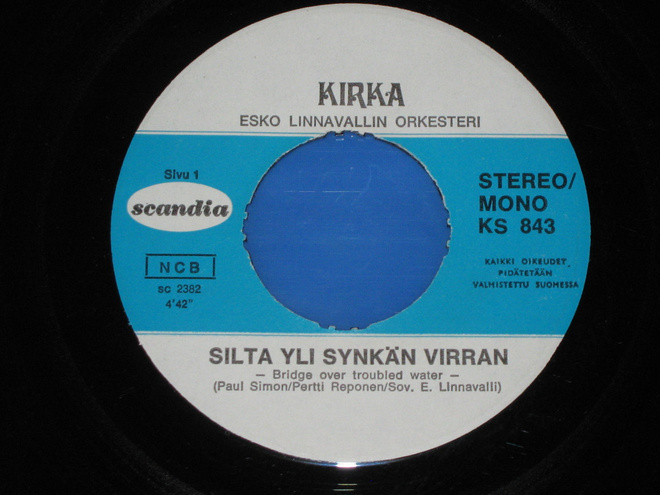 7" KIRKA - Silta Yli Synkän Virran - single 1971 VG++