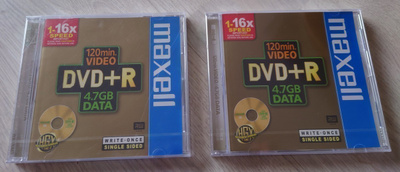 Maxell DVD+R -levyt 2 kpl (avaamattomat)