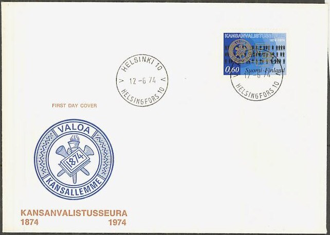 1974 kansanvalistusseura FDC - pvm-leima