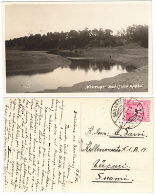 Vanha kortti, Latvia, Saulkrasti, P?terupe-joki, v. 1936