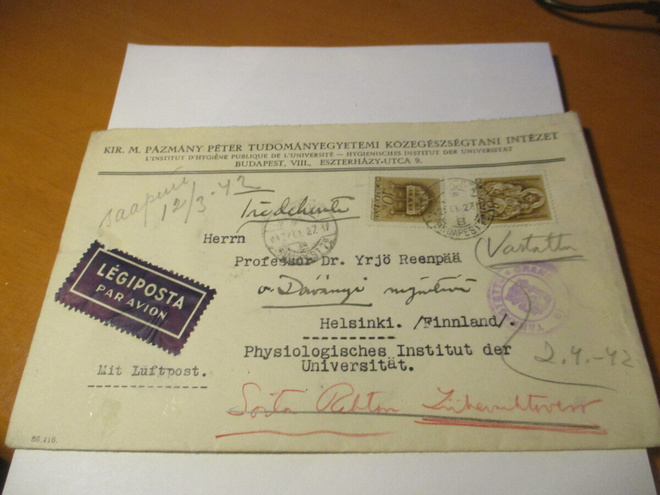 1942 Unkari sens lentopostikuori Hkiin