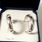 Minimalist Silver Tone Hoop Earrings with Crystal Rhinestone - pikkukuva 1