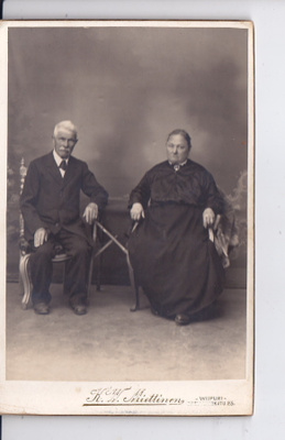 Kabinetti Kuva Vanha Pari Kiva Koru Naisella Viipuri 1900-l