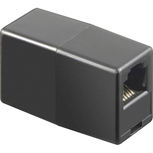 Deltaco modulaarijatkokappale, 8P/8C, RJ45, musta *UUSI*