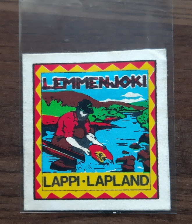 Lemmenjoki vintage  matkamuisto tarra