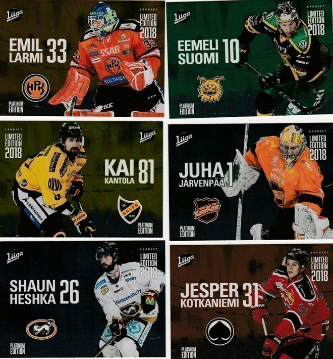 2018/19 Cardset Limited Edition kortit 3 euroa kpl