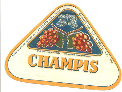 Champis - limsapullon etiketti