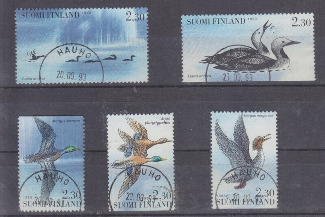 1993 vesilintuja vihon merkit loistoleimaisena LaPe 30€