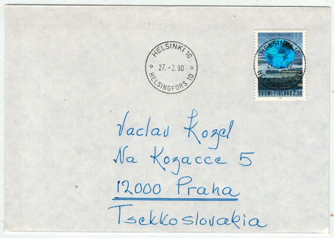 1990 2,50 mk hologrammi loistoleimainen kirje CSRään